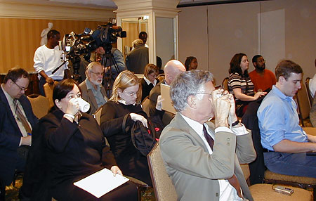 News conference attendees