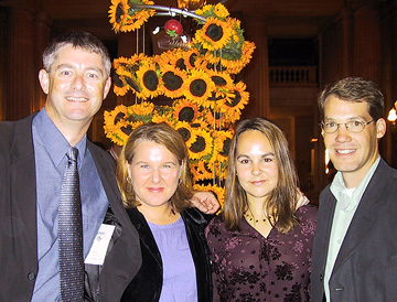 CVF President Kim Alexander and her husband Bob Stanton, and CVF Executive Director Saskia Mills and her husband Kevin English attend the 5th annual Webby Awards in San Francisco, July 2001. 